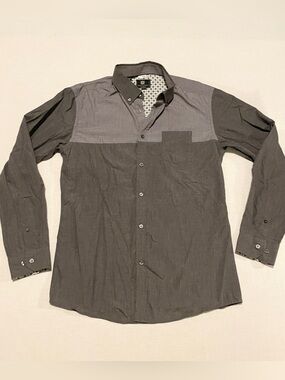 Steel & Jelly London Gray Colorblock Button Down Shirt Men’s Size M